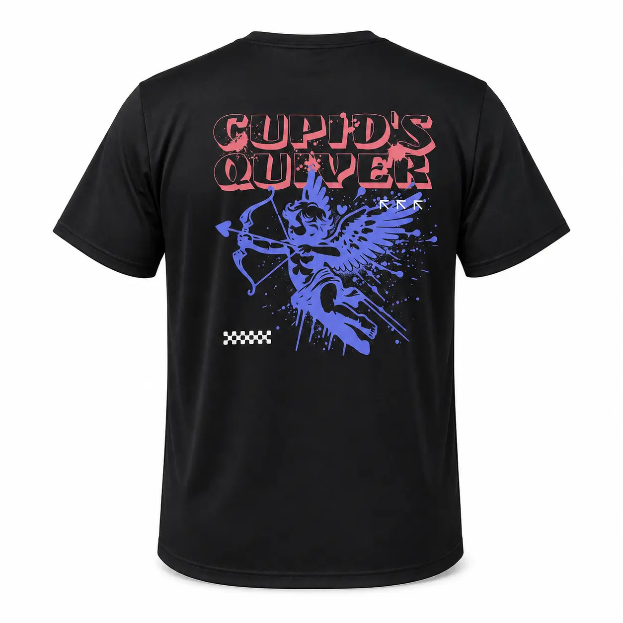 A-Cupid's Quiver Graphic T-Shirt - Blue Angel Cherub Bow Arrow Print - Unisex Short Sleeve Crewneck Soft Breathable Cotton Casual Streetwear Tee Tops - Edgy Y2K Aesthetic Summer Everyday Outfit Men Women 3083