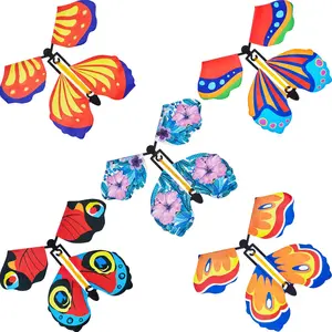 5 Pcs Butterfly Wind up Magic Flying Butterfly Cards, Band Wind Up Flying Butterfly Surprise Paper Butterflies in The Book