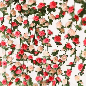 5Pieces 41Ft Decor Rose Garlands - Faux Floral & Leaf Vines for Home Decor, Wedding Arch, Party Backdrop, and Christmas Wall Accents, Christmas Decor - Home Improvement. Flower Box Plastic Props Room Ornaments