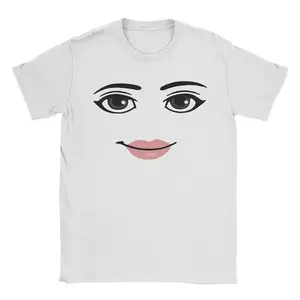 Round Neck Short Sleeve Clothing Summer Novelty Harajuku Streetwear Robot Robloxs Woman Face Game Tshirt Aesthetic Clothes
