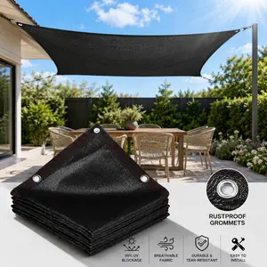UV Block Sunshade Canopy,Black Sun Shade Sail, with Reinforced Corners & RopesHeavy Duty Mesh Sun Shade Cloth for Patio, Garden, Backyard, Outdoor, Permeable, Breathable dealsforyou summerwins