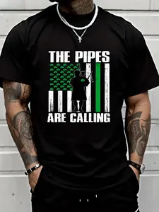 Unisex 100% Cotton The Pipes Are Calling St Patrick's Day Gift Irish Bagpipe T-Shirt Suitable for All Seasons