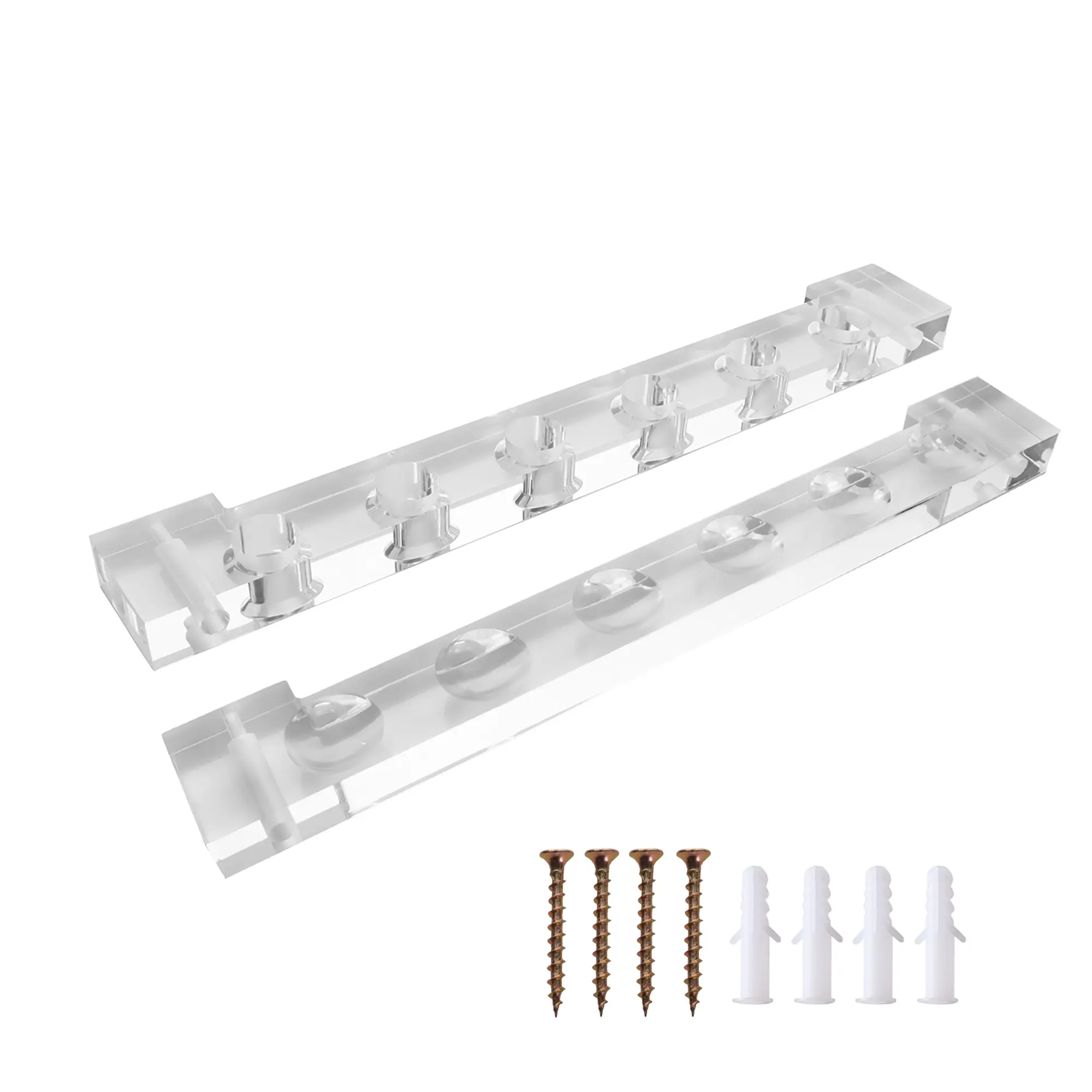 2-Piece Acrylic Wall Mounted 6 Billiard Pool Cue Rack