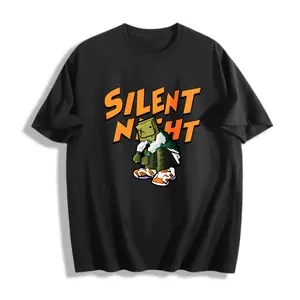 Cartoon Style Men's T-Shirt Silent Night Character Design For Casual Wear In Winter Season Perfect Gift For Friends And Family