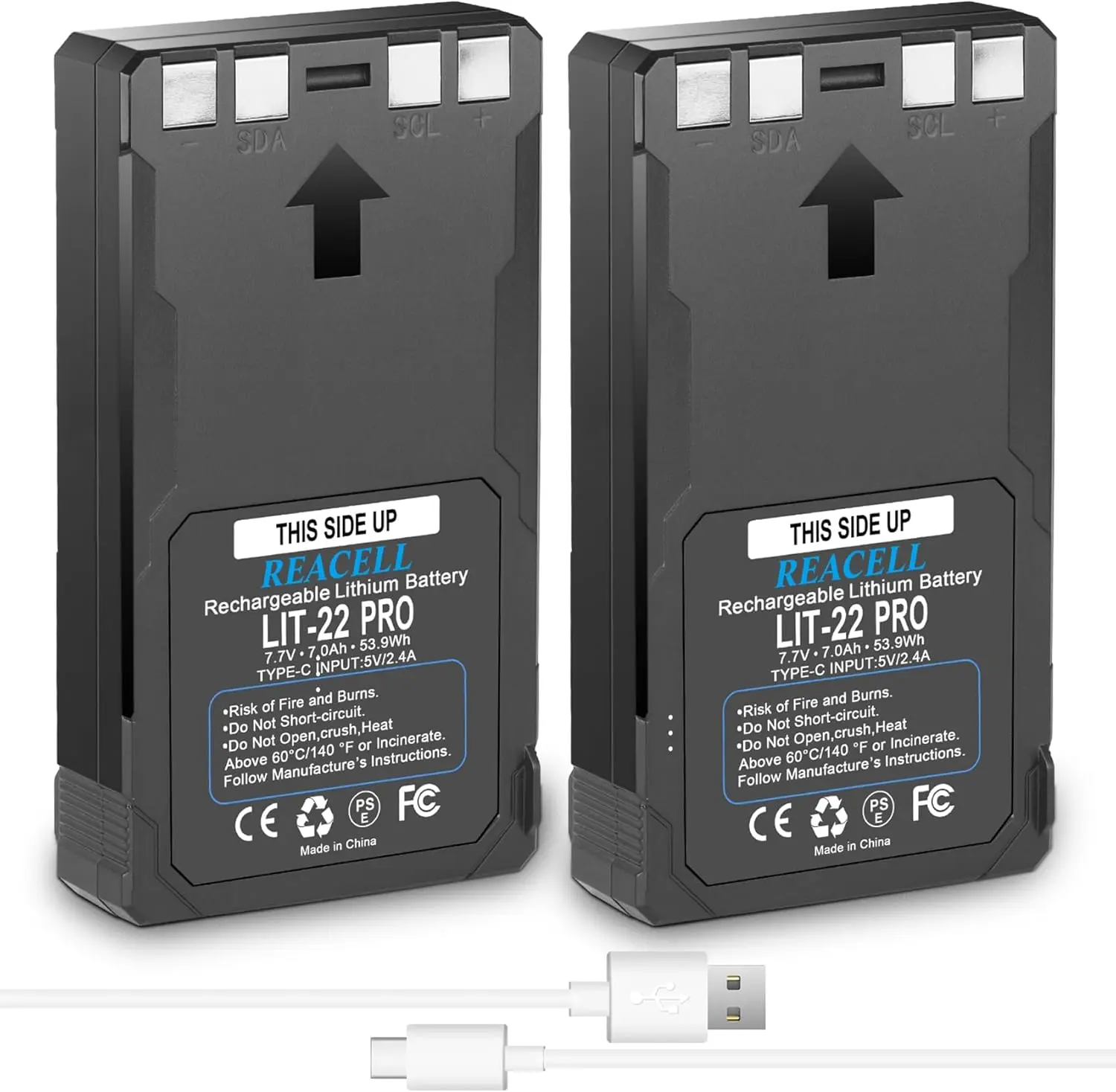LIT-22 Rechargeable Lithium Battery Pack, 7000mAh High Capacity Flex M Batteries Compatible for Spypoint Cellular Trail Camera Flex-M, Flex G-36, Flex-Plus, Flex-S (2-Pack)
