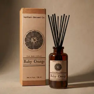Ruby Orange - Reed Diffuser 4oz - Citrus, Fresh Scent, Blood Orange