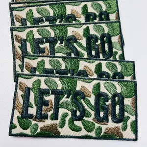 3" Lets Go camp Patch  -  Embroidered Hat Patch