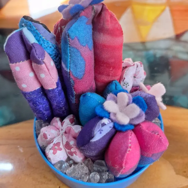 Large Cactus Magnetic Pincushion - Colorful Fabric Plant Decor