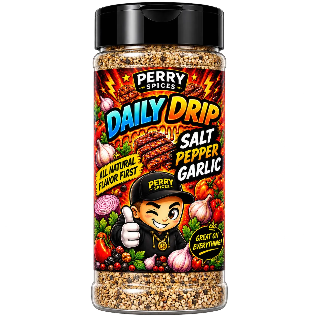 Daily Drip – All Natural Salt, Pepper & Garlic (SPG) Seasoning | Perry Spices