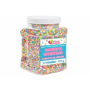 A Great Surprise Rainbow Sprinkles  1.7 lb Bulk Pastel Confetti Jimmies  Birthday Cake Sprinkles for Cookies, Cupcakes, Cakes, Ice Cream, Party Desserts & Celebrations