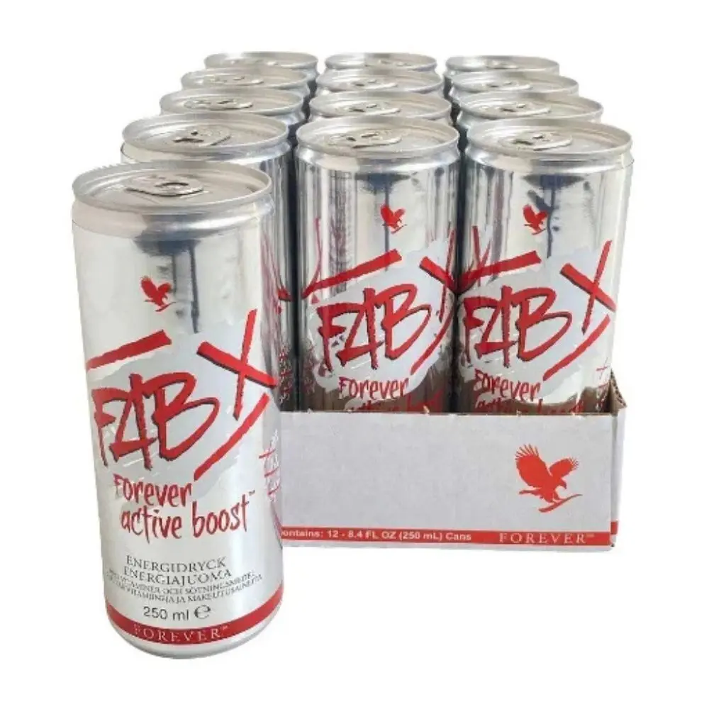 FAB X Forever Active Boost Sugar-Free Energy Drink, Berry Flavor, 8.4 fl oz, Pack of 12
