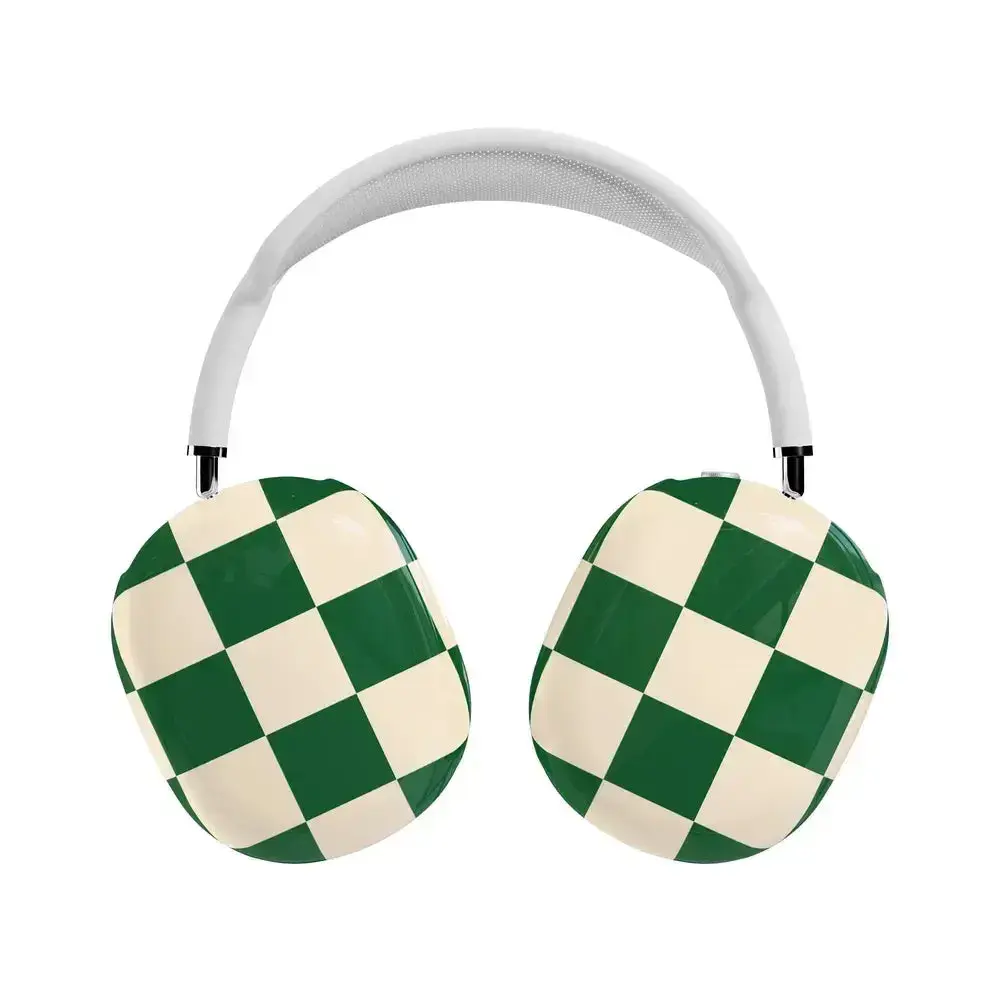 Casely AirPods Max Case | Snap-On Hard Shell Covers | Fit Check | Green Checkerboard