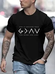 Men's Christian Faith T-Shirt with _God Is Greater
