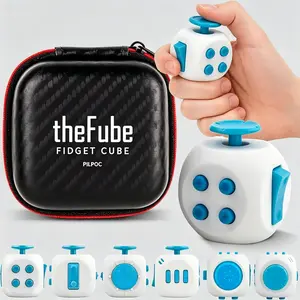 6-Sided Stress Relief Infinity Cube for Adults & Kids, Concentration & Mindfulness Aid, Silent & Audible Modes, Portable with Carry Case