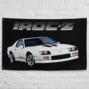 White IROC-Z Camaro Gift Garage Office Man Cave Banner Flag 34.5" x 56"