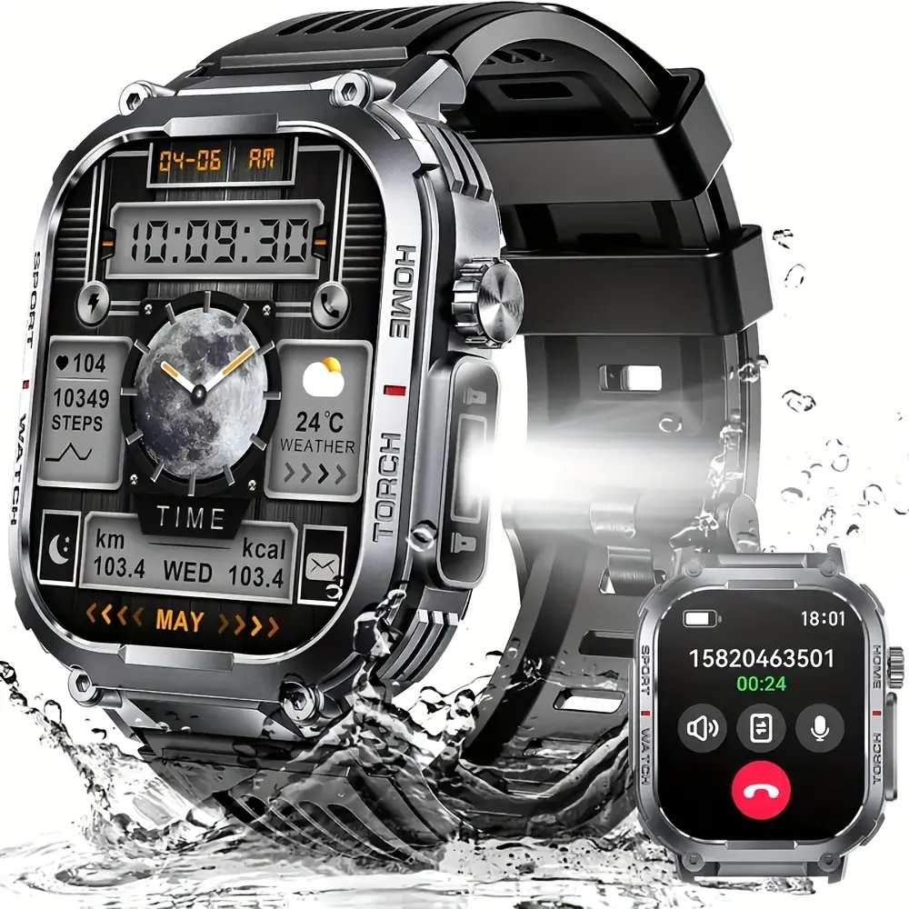 Stocking Stuffers for Christmas, Smart Watch for Men Women(Answer/Maker Calls), Sports Watches for iPhone Android, 100+ Sport Modes Fitness Tracker, Waterproof, Rugged Smartwatch with Sleep Monitor Activity Tracker, Gifts for Camping Hiking Lovers