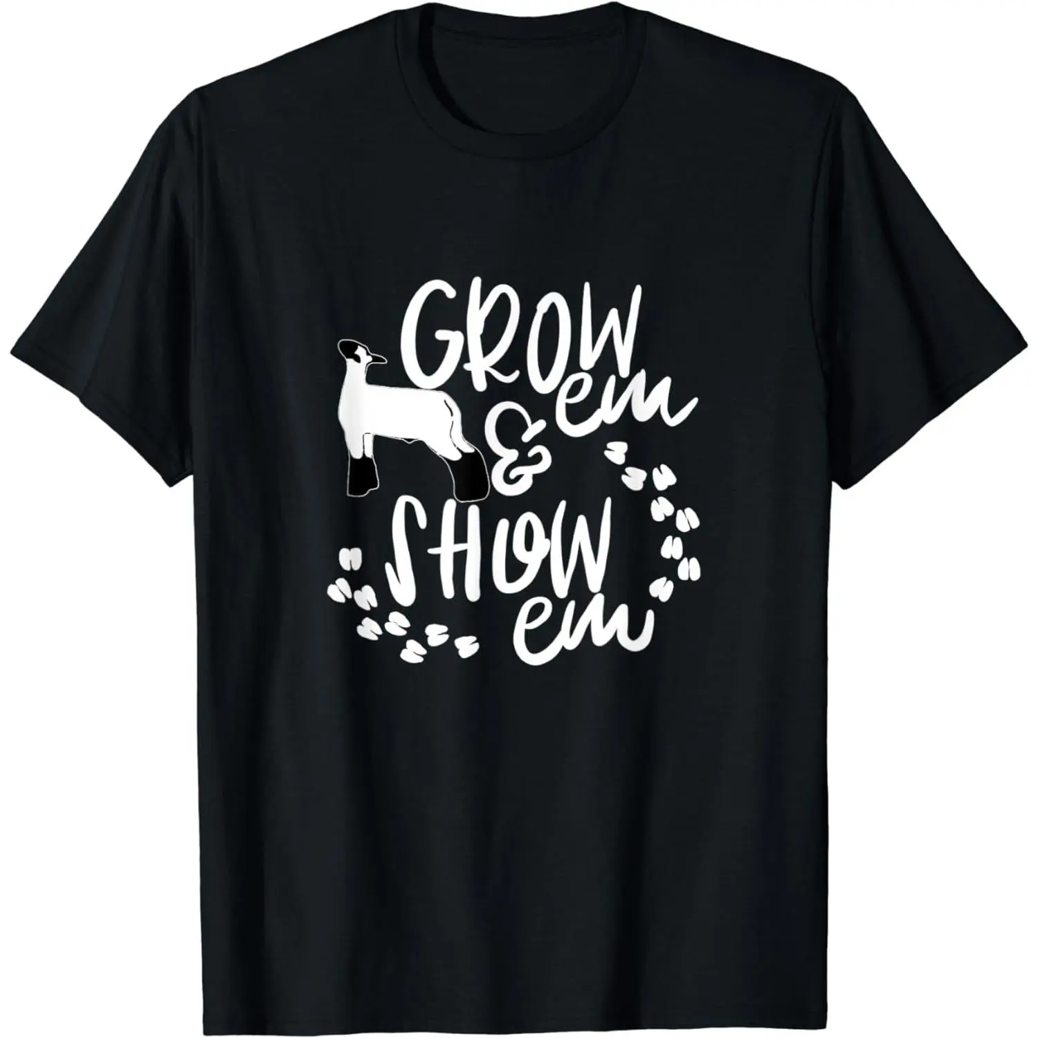 Cotton Short Sleeve Livestock Show Grow 'Em Lamb Sheep Youth Exhibition Gift T-Shirt For Men Women