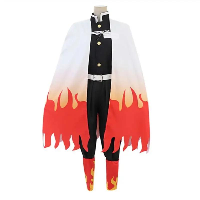 Adult Children Rengoku Kyoujurou Cosplay Kids Men Women Kimetsu no Yaiba Halloween Costume Gifts