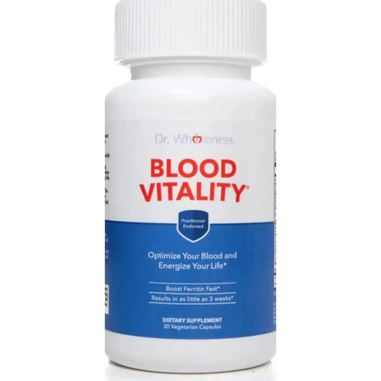 Dr. Wholeness Blood Vitality | Daily Iron/Multivitamin Supplement | Boost Ferritin and Energy, Most Effective Iron Supplement, High Potency, Non-Constipating, No Nausea, and Bioavailable | 30 Capsules