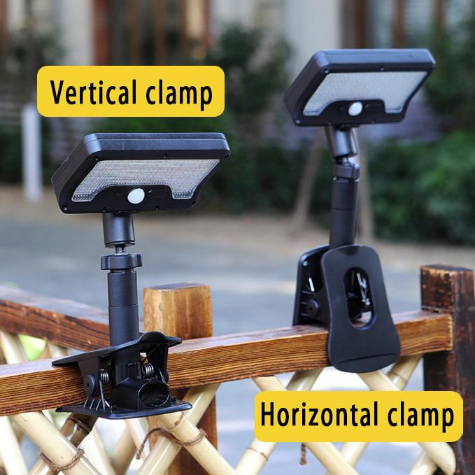 EISSLOLY Clip-on solar outdoor light,available in warm,white,and natural light colors,includes remote control and motion sensor,92 LED beads, portable solar fence light,outdoor solar street light,suitable for outdoor use,courtyard,garden,fence and camping