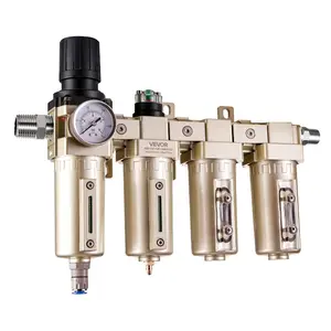 summervibes VEVOR Air Compressor Filter Regulator, 3/4 NPT 4-Stage 5m 0.3m 0.1m 0.1m Air Drying System with Micron Filters Double Desiccant Dryer, Auto Drain Air Compressor Water Separator 175PSI Max, 3/4Npt Pipe
