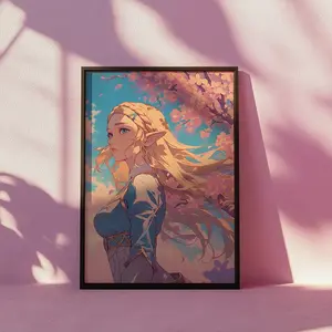 Zelda Art Print The Legend of Zelda Poster Kawaii Wall Decor Otaku Gift Japanese Manga Art Aesthetic Gamer Decor BOTW Artwork