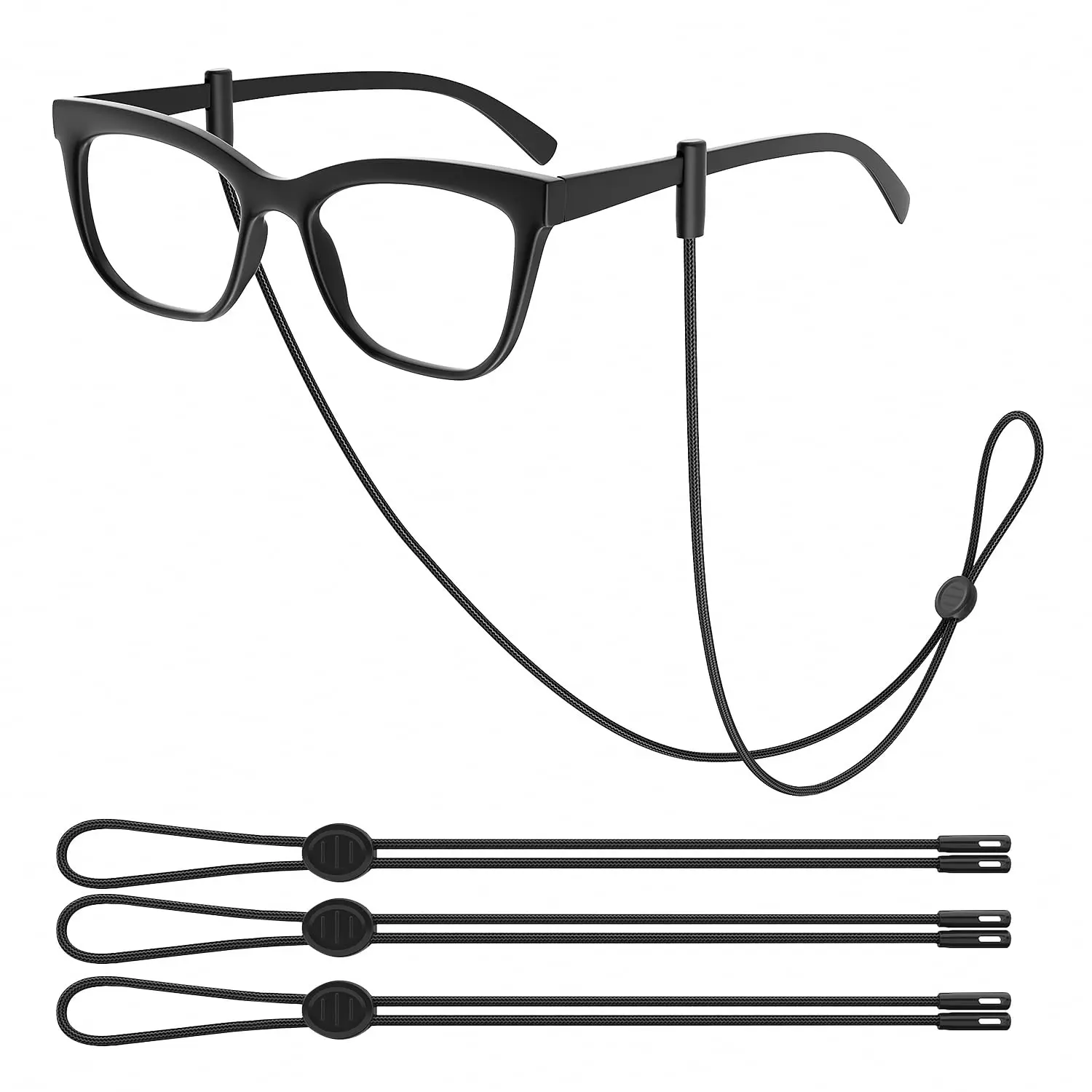 Glasses Strap 3Pcs, Adjustable Eyeglasses String Holder Strap Cord, Glasses Retainer for Sports, Eyeglass Holders Around Neck, Glasses Chain For Women Men Kids