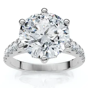 3.40Ct Round Diamond Engagement Ring Lab Grown in White or Yellow Gold