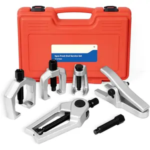 5 count Professional Front End Service Tool Kit, Pitman Arm Puller, Ball Joint Separator Tie Rod Remover Tool
