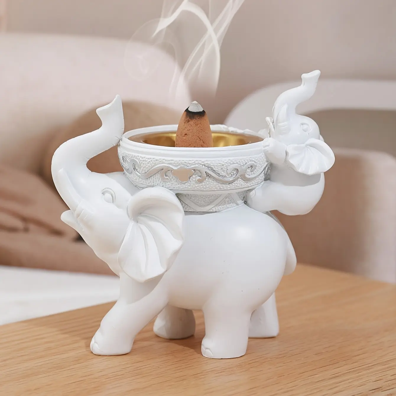 1 piece, Elephant Fragrance Holder, Incense Burner, Bakhoor Burner, Incense Holders, Calming Home Fragrance, Spa-Style Decorative Item, Yoga, Meditation, Home Decor, Room Decoration, Gift