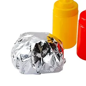 100 Pcs Pre Cut Aluminum Foil Sheets for Food- Insulated, Grease-Resistant Foil Wrap for Hot Food Items- Unprinted, Honeycomb Laminated Food Wrap Foil Sheet- 10 3/4" x 14"