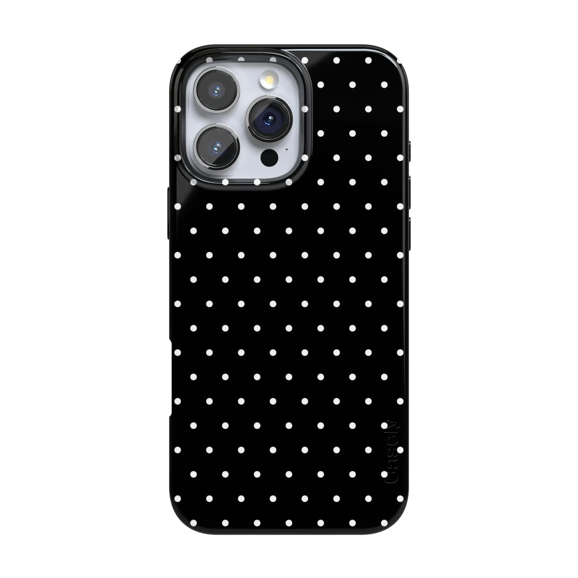 Casely iPhone 16 Pro Case | On the Dot | White Polka Dot | Compatible with MagSafe | Classic Ultra Thin Design