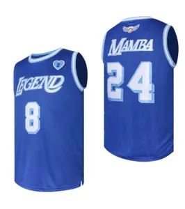 Mamba Basketball Jersey #8/24 Embroidered Sleeveless Sports Uniform for Training Competition & Parties Breathable Stretchy Polyester for Basketball Players