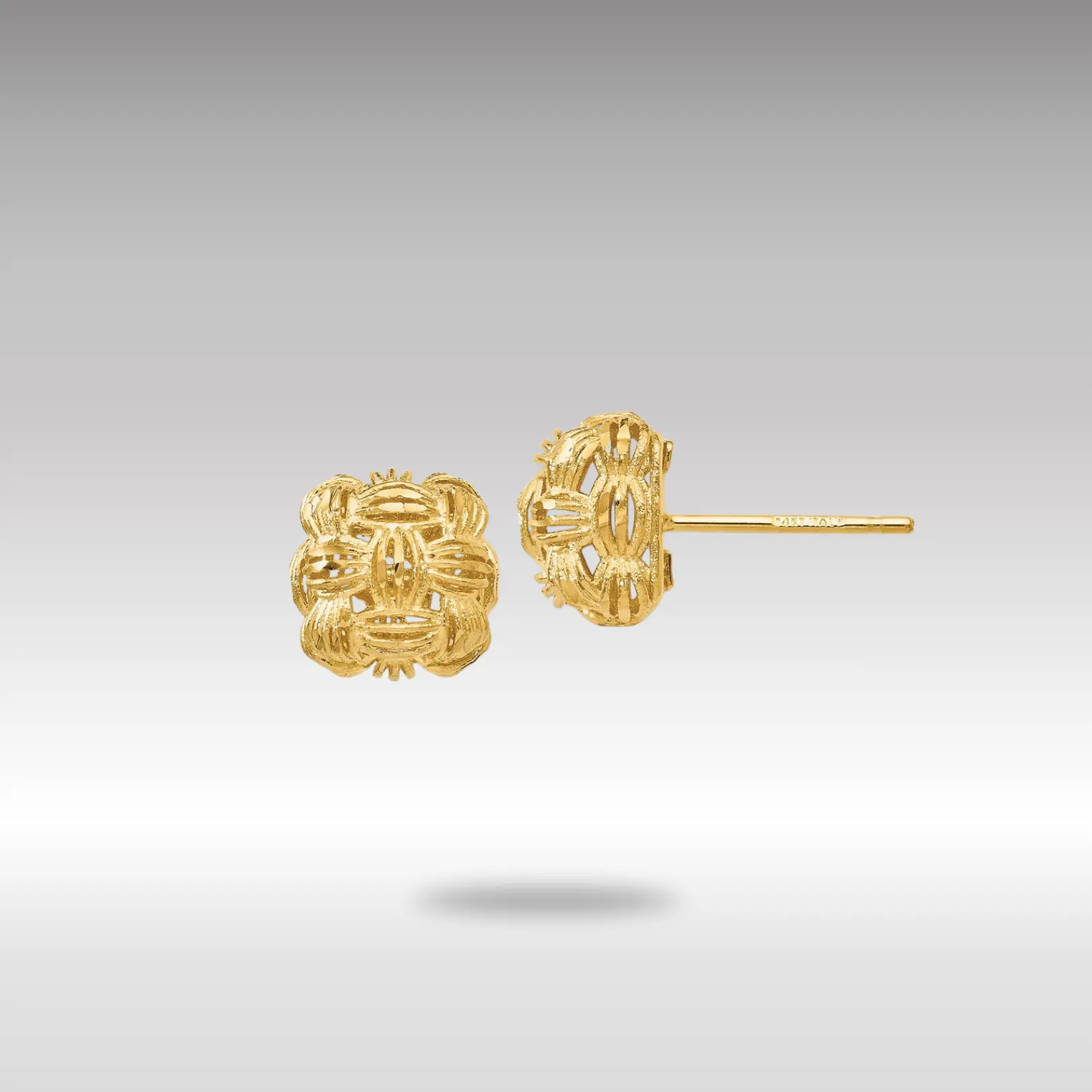 14K Gold Leslie's D/C Basketweave Post Earrings - Model LE1171