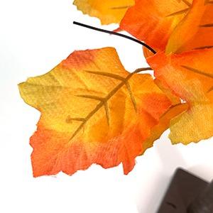 2-Pack 18-Inch Prelit Maple Trees Fall Decoration, 48 Pumpkin LEDs with Timer, Battery-Operated Bendable Twigs, Cozy Decor for Table Mantle Thanksgiving Indoor Outdoor