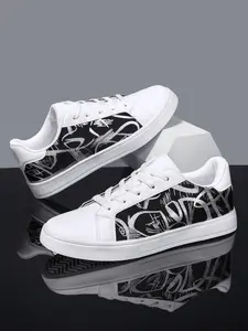 Men's Fashionable Colorblock Patchwork Lace Up Skate Shoes, Casual Comfortable Athletic Sports Shoes for Daily Wear, Non-slip Sneakers for Men