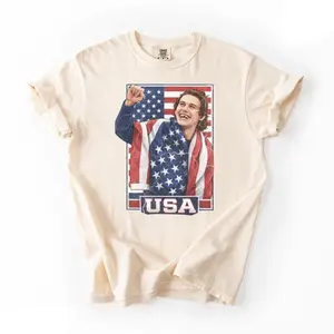 Jack Hughes Usa Gold Hockey T-Shirt, Patriotic hockey Fan Tee, American Hockey Pride Gift