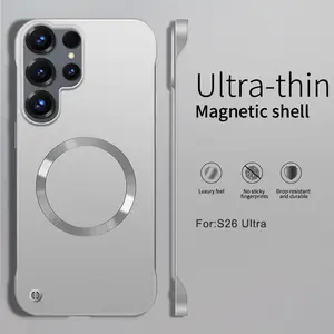 Frameless Ultra Thin For Magsafe Case For Samsung Galaxy S26 S25 Edge S24 FE S23 S22 Ultra Plus A56 A55 Magnetic Hard PC Cover