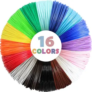 3D Pen 3D Printer PLA Filament Refill, 1.75mm PLA Filament Pack, High-Precision Diameter Filament, Each Color 10 Feet, Total 160 Feet Lengths, Great PLA Printing Sample Pack