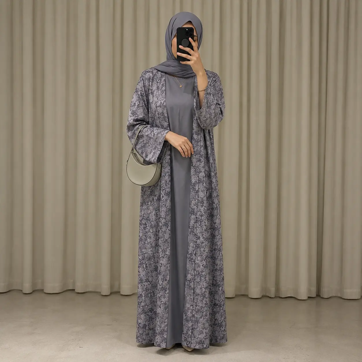 Mina Abaya - Slate Grey