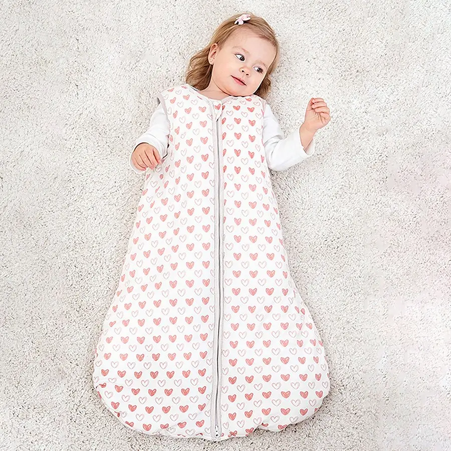 1pc Infant Sleeveless Zipper Sleep Bag, Sleep Sack Newborn, Print, No-Sleeve Zipper, Anti-Kick Cover, All-Season Breathable, Suitable for Babies, Gentle Soft Bedding