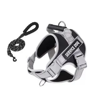 Large dog Husky pet leash anti-burst shock saddle-style chest and back harness Labrador dog chain leash