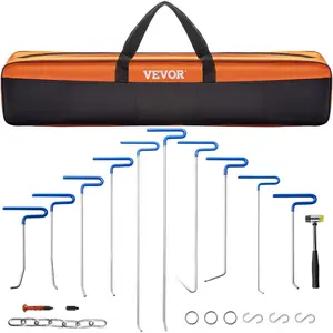 VEVOR Rods Dent Removal Kit, 20 Pcs Paintless Dent Repair Rods, Stainless Steel Dent Rods, Whale Tail Dent Repair Tools, Professional Hail Dent Removal Tool For Minor Dents, Door Dings And Hail Damage