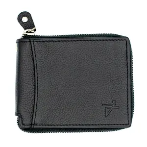 Zip Around Bi-fold Leather Wallet for Men – RFID Safe Genuine Leather
