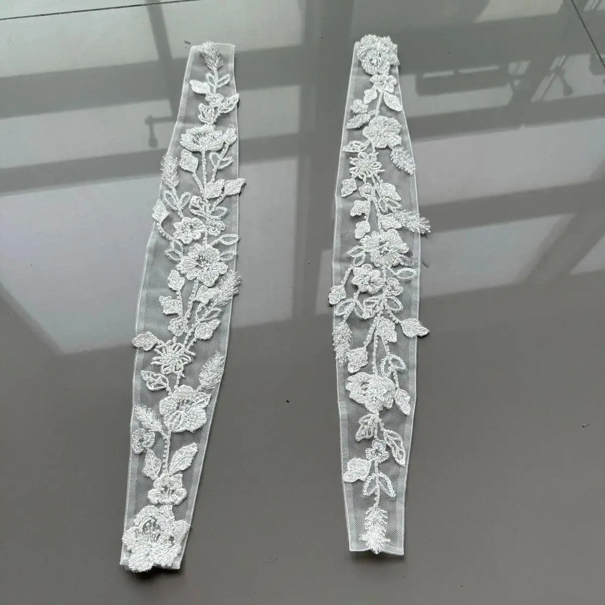 Exquisite Detachable Handcrafted Beaded Cap Sleeve Lace Straps for Wedding Dresses Bridal Accessories