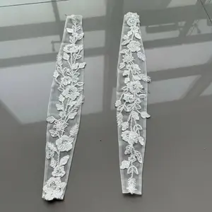 Exquisite Detachable Handcrafted Beaded Cap Sleeve Lace Straps for Wedding Dresses Bridal Accessories