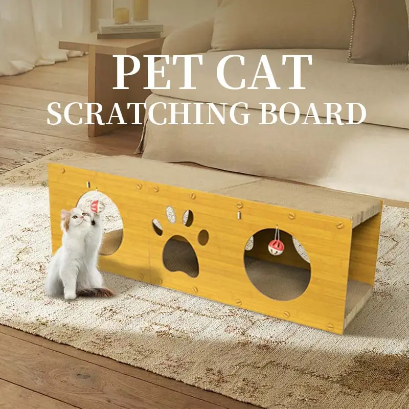 Cat Scratcher, 39.37 in cat scratcher pet furniture，Cat Tunnel,Cat toy ，Catscratching Cardboard with ball tov forindoor cats