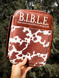Cow Print Bible Case - Christian Bible Case - Western Bible Cover - Cow Print Bible Cover - Christian Gift Organiser