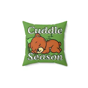 FaithStyles Cuddle Season Pillow - Cozy Home Decor, Great for Fall and Winter, Gift for Bear Lovers, Kids Room, Relaxation