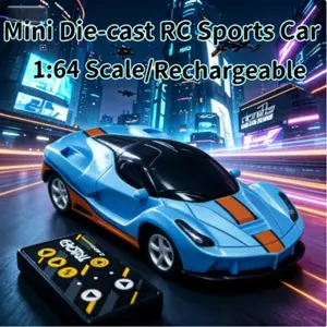 1:64 Mini Remote Control Sports Car Alloy Material Rechargeable APP Controller Dual Mode 2.4g Remote Holiday Gift Desktop Decoration Kids Toy